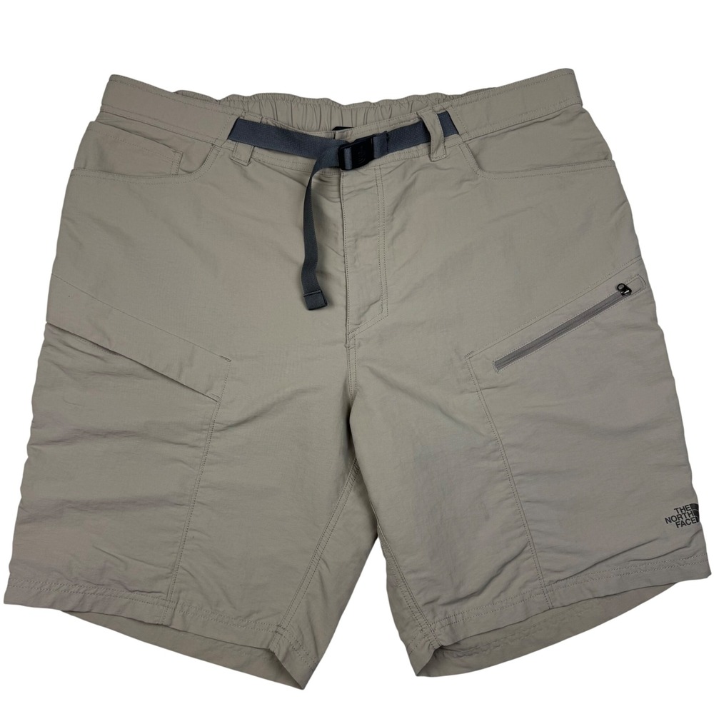 The North Face Hiking Shorts‎ Mens XXL Tan Integrated Belt Cargo Pocket Gorpcore